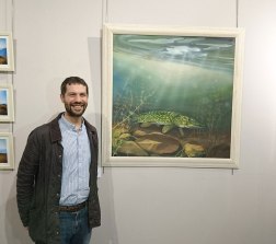 Angus Grant with pike painting