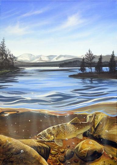 Cairngorm Gold painting by Angus Grant
