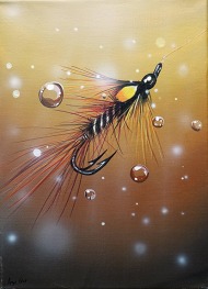 Claret Shrimp painting by Angus Grant