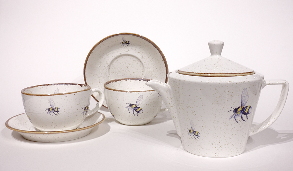 New Bumblebee teapots, cups and saucers from Angus Grant Art